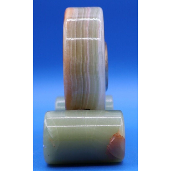 Quartz Green Onyx Marble Mantle Clock Vintage - Picture 4 of 8